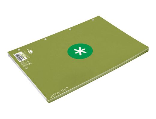 Recambio liderpapel a4 antartik 80 hojas 90g/m2 cuadro 5mm 4 taladros 1 banda con marco color verde