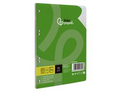 Recambio liderpapel A5 100 hojas 75gr cuadro 4mm con margen 6 taladros