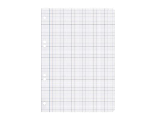 Recambio liderpapel din A5 100 hojas 75 gr cuadro 8mm con margen 6 taladros