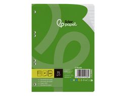 Recambio liderpapel din A5 100 hojas 75 gr horizontal con margen 6 taladros