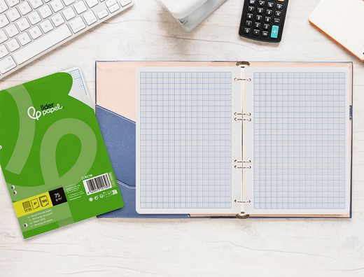 Recambio liderpapel din A5 100 hojas 75gr rayado nş 46 6 taladros