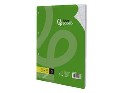 Recambio liderpapel din A4 100 hojas 75 gr cuadro 3 mm con margen 4 taladros