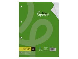 Recambio liderpapel A4 100 hojas 75gr cuadro 6mm 4 taladros con margen