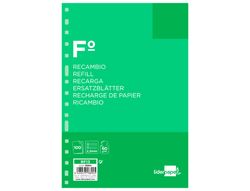Recambio Liderpapel Folio 100 Hojas 60G/M2 Pauta 5ª 2.5Mm con Margen 16 Taladros