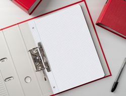 Recambio liderpapel A4 100 hojas 75gr cuadro 4mm con margen 4 taladros