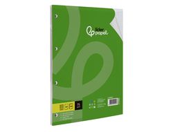 Recambio liderpapel A4 100 hojas 75gr cuadro 4mm con margen 4 taladros
