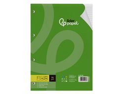 Recambio liderpapel A4 100 hojas 75gr horizontal con margen 4 taladros