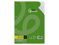 Recambio liderpapel A4 100 hojas 75gr pauta 5 2.5mm con margen 4 taladros