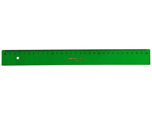 Regla Faber Castell graduada verde 30 cm.