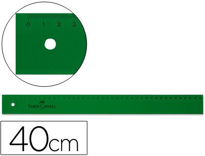 Regla Faber Castell graduada verde 40 cm.