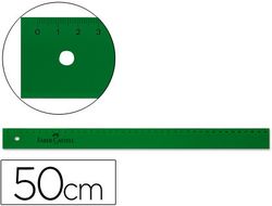 Regla Faber Castell graduada verde 50 cm.