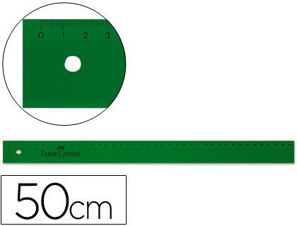Regla Faber Castell graduada verde 50 cm.