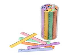 Regla faibo plastico 16 cm bote de 100 unidades colores surtidos