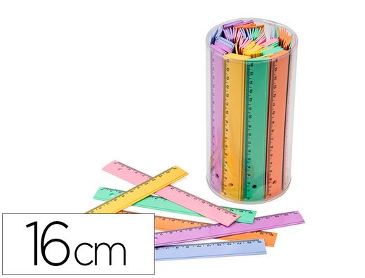 Regla faibo plastico 16 cm bote de 100 unidades colores surtidos