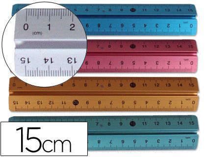 Regla Liderpapel 15 cm Aluminio Colores Surtidos