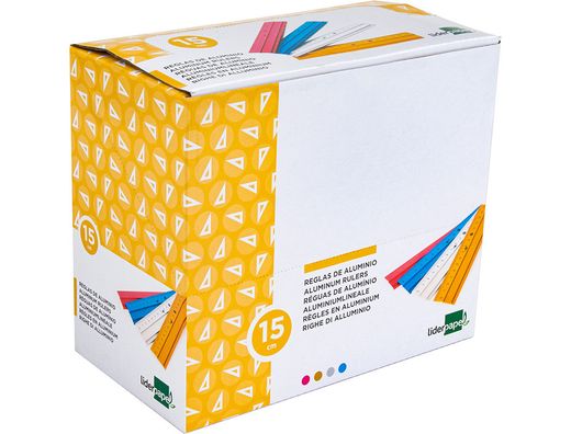 Regla Liderpapel 15 cm Aluminio Colores Surtidos