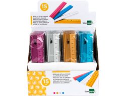 Regla Liderpapel 15 cm Aluminio Colores Surtidos