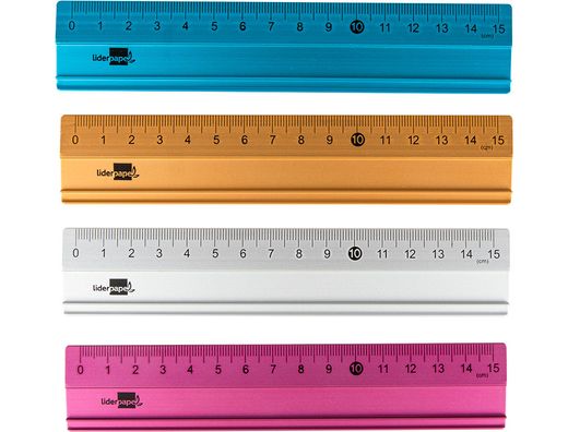Regla Liderpapel 15 cm Aluminio Colores Surtidos