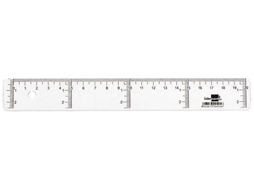 Regla Liderpapel 20 cm Plastico Cristal