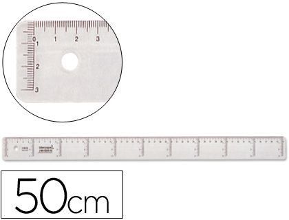 Regla Liderpapel 50 cm Plastico Cristal
