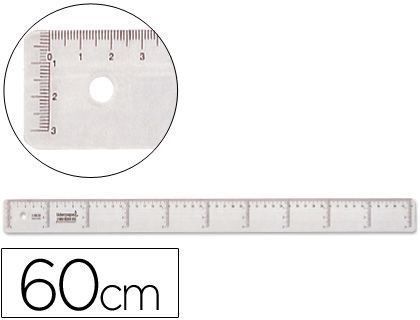 Regla Liderpapel 60 cm Plastico Cristal