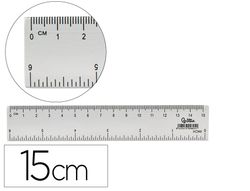 Regla liderpapel plastico cristal 15 cm