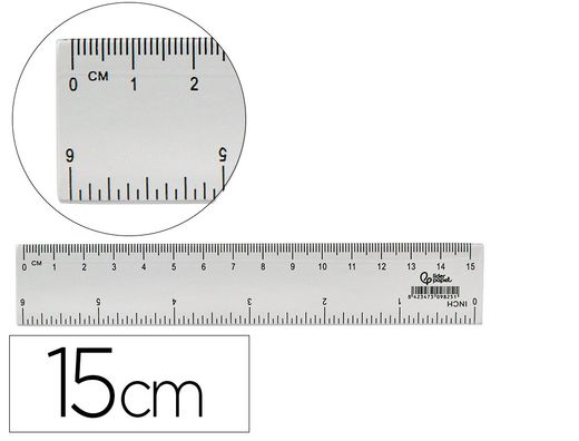 Regla liderpapel plastico cristal 15 cm