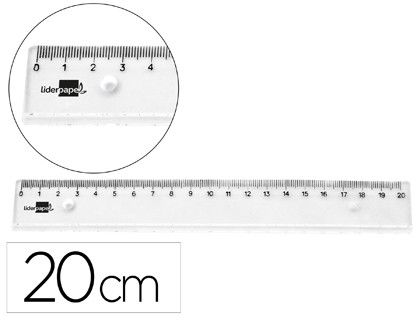 Regla liderpapel plastico irrompible transparente 20 cm