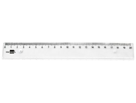Regla liderpapel plastico irrompible transparente 20 cm