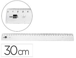 Regla liderpapel plastico irrompible transparente 30 cm