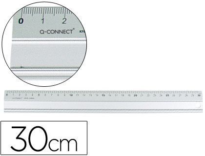 Regla Metalica Q-Connect Aluminio 30 Cm