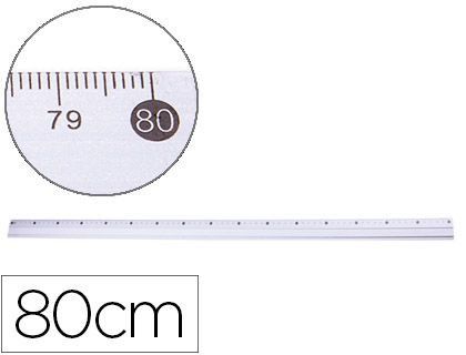 Regla Metalica Q-Connect Aluminio 80 Cm