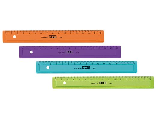 Regla Mor 16 cm Plastico de Colores Surtidos Graduada y Biselada
