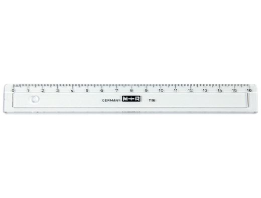 Regla Mor 16 cm Plastico Transparente con Bisel