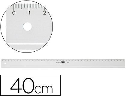 Regla Mor 40 cm Plastico Transparente
