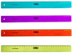 Regla m+r 30 cm plastico colores surtidos graduada y biselada