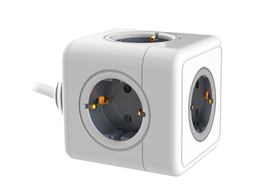 Regleta q-connect de cubo enchufe multiple power cube 5 en 1 cable de 1,4 mt 5 tomas de corriente 75x75x112mm