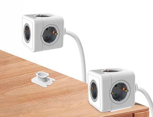 Regleta q-connect de cubo enchufe multiple power cube 5 en 1 cable de 1,4 mt 5 tomas de corriente 75x75x112mm