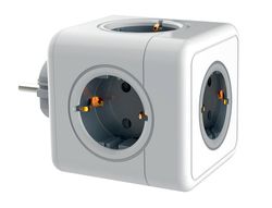 Regleta q-connect de cubo enchufe multiple power cube 5 en 1 directo a pared 5 tomas de corriente 75x75x112mm