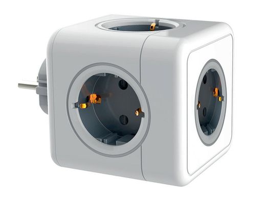 Regleta q-connect de cubo enchufe multiple power cube 5 en 1 directo a pared 5 tomas de corriente 75x75x112mm