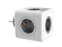 Regleta q-connect de cubo enchufe multiple power cube 5 en 1 directo a pared 5 tomas de corriente 75x75x112mm