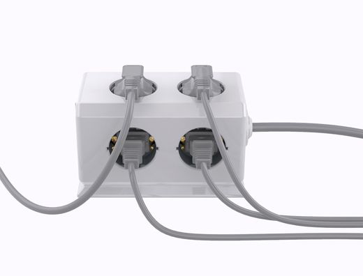 Regleta q-connect enchufe multiple 10 en 1 cable 1,4 mt 6 tomas de corriente+3 usb+1 usb tipo c 140x76x87mm