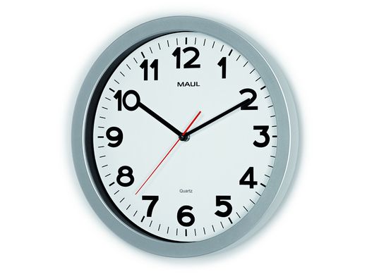 Reloj maul step de pared redondo 35 cm diametro electrico color plata