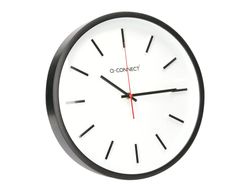 Reloj q-connect de pared de plastico redondo 34,4 cm movimiento silencioso color negro