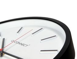 Reloj q-connect de pared de plastico redondo 34,4 cm movimiento silencioso color negro