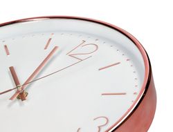 Reloj q-connect de pared metalico redondo 30,5 cm movimiento silencioso color rosa dorado