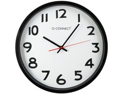 Reloj Q-Connect de Pared Plastico Bs-Oficina Redondo 35 cm -Marco Negro