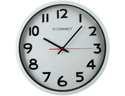 Reloj Q-Connect de Pared Plastico Oficina Redondo 35 cm Marco Blanco