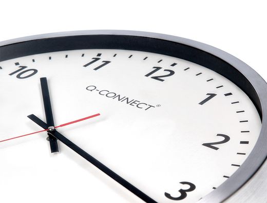 Reloj q-connect de pared plastico oficina redondo 50 cm marco cromado