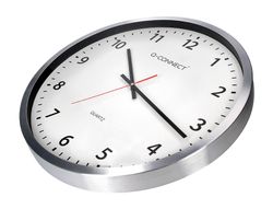 Reloj q-connect de pared plastico oficina redondo 50 cm marco cromado